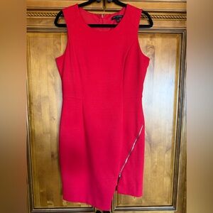 Banana Republic red dress - side slit zipper